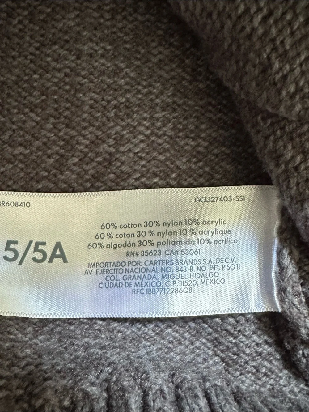 Oshkosh Shawl Collar Sweater
